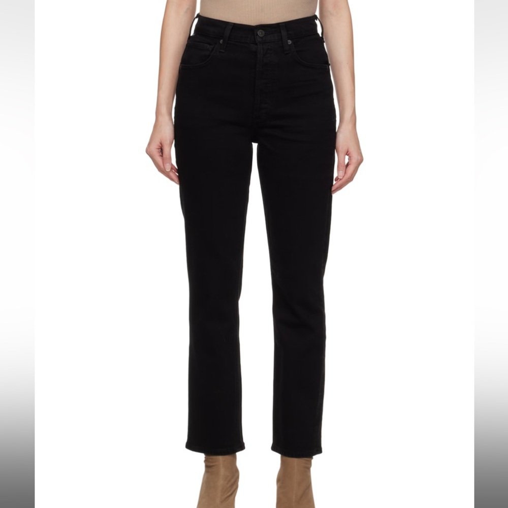 Citizens of Humanity straight leg black denim.